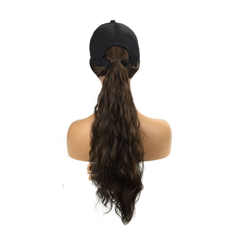 Wig Ladies Wig  Integrated Hat Corn Perm